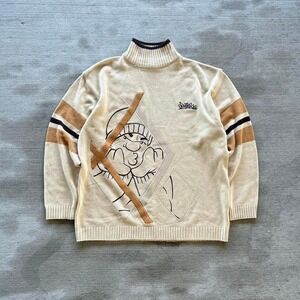 90'a Southpole cream and brown turtleneck sweater Size XL in excellent condition